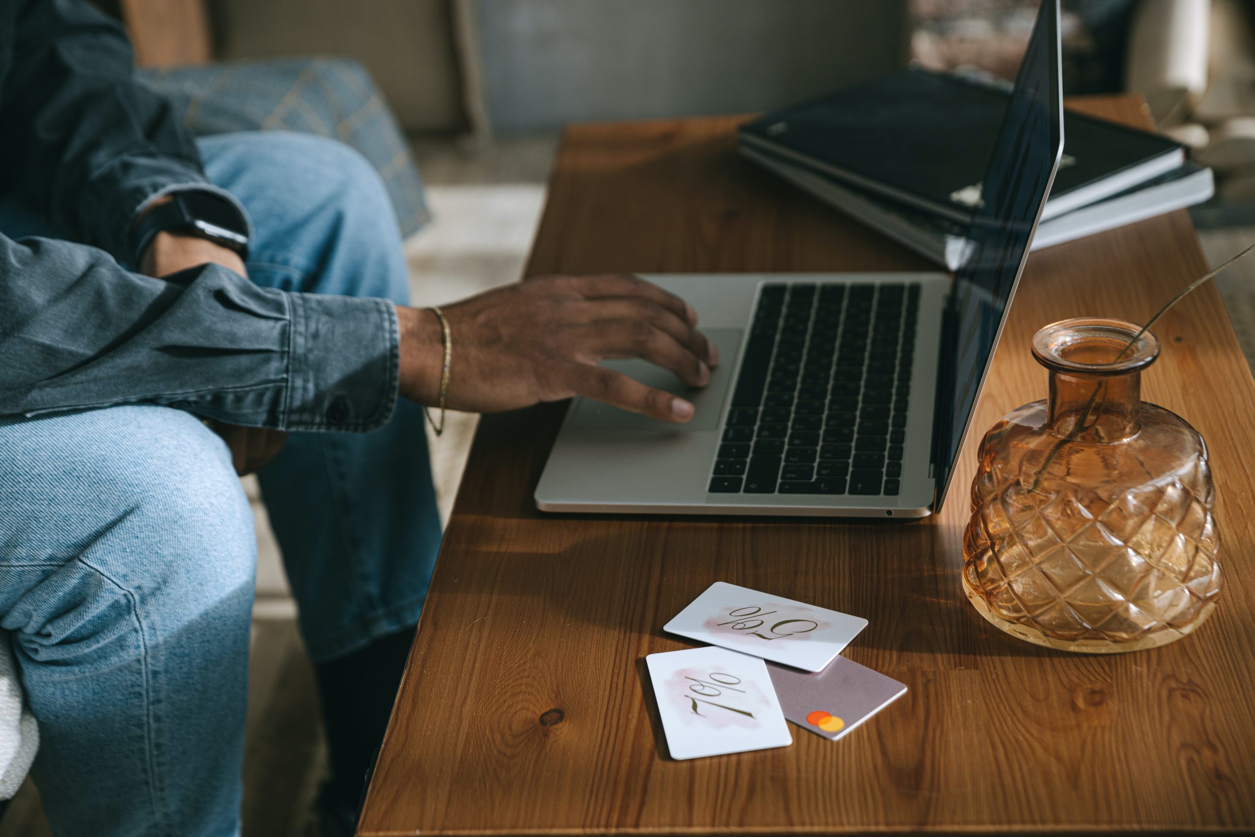 Man using laptop